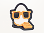 Eggo 的 Javascipt Bling - 新贴纸 bling 角色 Egg Egghead 黄金 javascript js 吉祥物项链 React 贴纸赃物