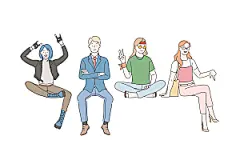 简笔画人物卡通插画