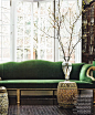 I've been contemplating reupholstering my velvet camelback sofa in emerald green as of late. I think I'm sold.: