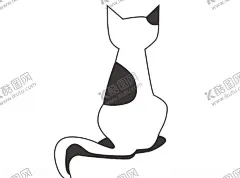 小猫咪 【酷图网】猫咪背影,小猫咪,萌,可爱,黑白,线稿