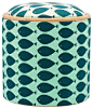 Fish Turquoise Box Ottoman eclectic-ottomans-and-cubes@北坤人素材