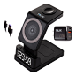 Amazon.com: Wireless Charger 4 in 1 Station with Digital Clock and Alarm - 15W - 3 in 1 Fast Charging Dock for Apple, Compatible iPhone Magsafe and Apple iWatch and AirPods - Includes 20W Adapter - TRIDIK : Cell Phones & Accessories