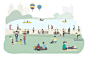 Illustration of human hobbies and activities Free Vector