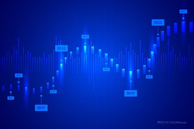 蓝色科技股票走势设计背景素材矢量