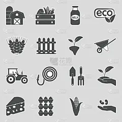 农业的图标。贴纸设计。矢量插图。