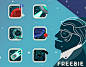 Astronomy free icons ( in memory of Stephen Hawking)