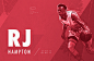 RJ Hampton | Athlete Brand Identity : Brand identity for rising basketball star, RJ Hampton.  A monogram style mark that takes inspiration from his style of play and game of basketball.