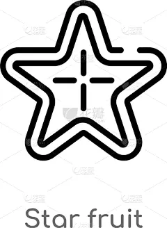 分离着色,轮廓,黑色,杨桃,简单,计算机图标,白色,创造力,自然,清新