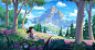 The Flower Hill - Background Illustration (Tutorial Course)