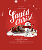 雪人老人 雪橇礼盒 闪亮雪花 圣诞促销海报设计PSD tid255t000419