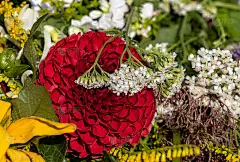 由鲜花、香草和水果组成的花束是夏季的象征