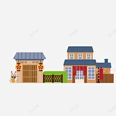 可爱日本宅院手绘矢量图 元素 免抠png 设计图片 免费下载 页面网页 平面电商 创意素材