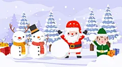 卡通矢量手绘圣诞老人插画