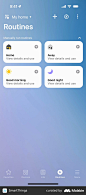 SmartThings Routines screen