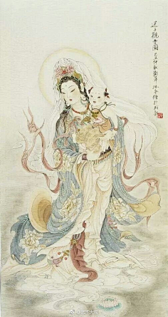 武卫萍工笔观音菩萨画——武卫萍,1958年出生于西安,定居于四川成都.