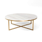 White Round Marble Gold Base Coffee Table