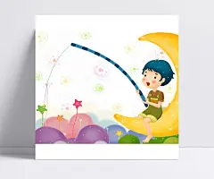 坐在月亮上的卡通儿童PSD分层素材图片|PSD素材,PSD分层素材,卡通动漫,卡通模板,卡通儿童,小孩子,女孩儿,可爱卡通,坐着,月亮,钓鱼,星星,创意,抽象,绘画,文化艺术,梦幻背景,花纹,卡通插画,儿童节,幼儿园素材,卡通素材