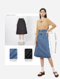 Vero Moda2022早秋新款中长款高腰显瘦休闲百搭牛仔半身裙女▲-tmall.com天猫
