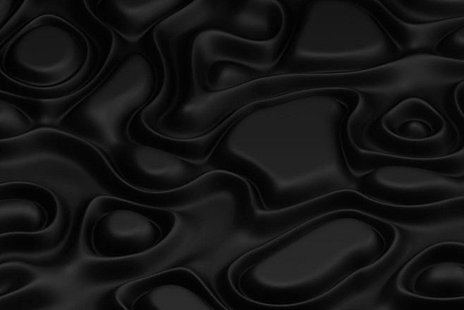 10款抽象黑色3D橡胶冲压波浪褶皱背景纹...