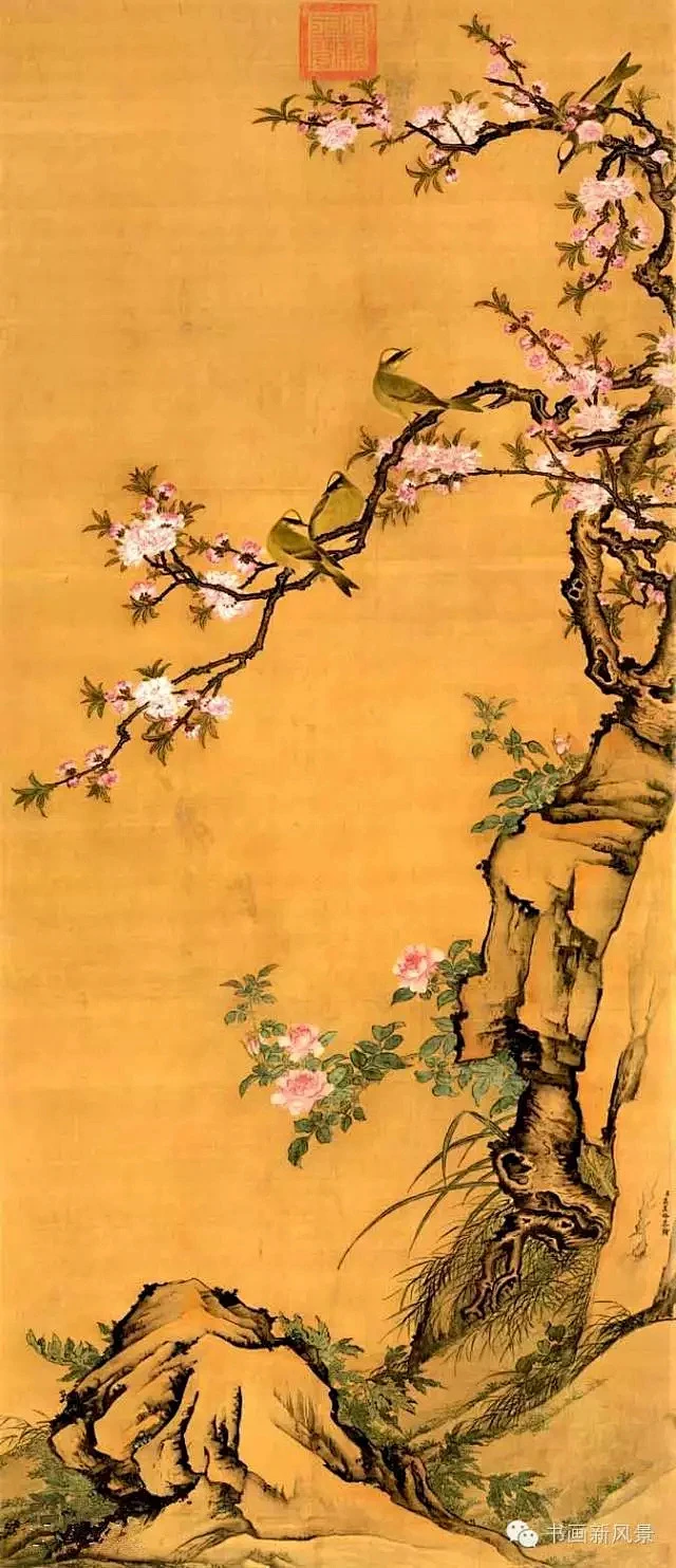 清代名家笔下最美的春色图！ 高其佩 桃花白头图 天津博物馆藏-花瓣网