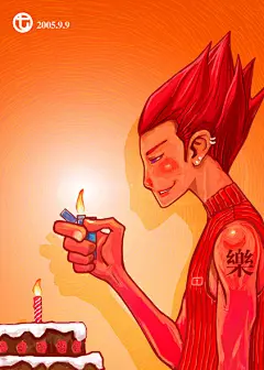 7777777  的插画 生日快乐