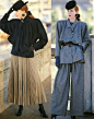 前几天看到有人讨论东京巴比伦的衣服。按照背景当时应该还是90年代 power suit余威犹在时候。
80- 90 年代，男女穿衣服感觉很接近，都有极为夸张的大垫肩，腰收的很细。 ​​​​