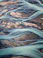 Iceland: Glacier rivers from above : Iceland: Glacier rivers from above