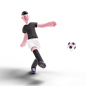 Football Player scoring goal 3D Illustration