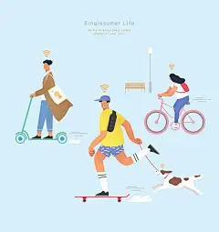 图片[5]-30款快乐自由单身生活直播自媒体娱乐休闲插画海报背景AI矢量素材-爱设计爱分享c