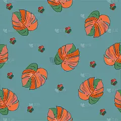 无缝图案设计与怪物的叶子。为书封面，织物，贺卡和服装设计