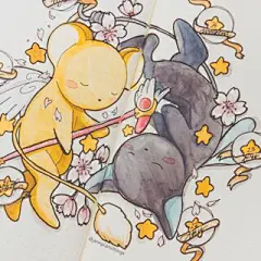 当手账er是一位动漫迷 
ins手账大神jannplansthings新作，百变小樱主题手账

#手绘素材##灵感的诞生##百变小樱# ​​​​