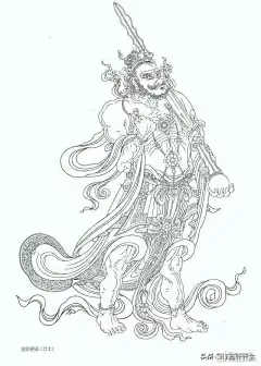 工笔白描线描底稿法海寺壁画53张