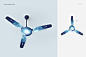 吊顶电风扇展示效果图企业形象吊扇扇叶样机智能贴图设计提案素材
