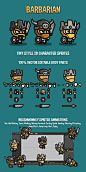 We publish Barbarian Tiny Style 2D Character Sprites. This is a set of 3 warriors.
