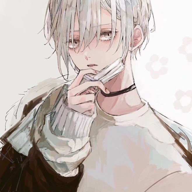 动漫美少年 病娇 白头发 贵族黑暗