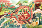 粽横端午 — 端午节商业插画-古田路9号-品牌创意/版权保护平台