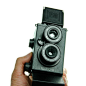 RECESKY 益智玩具 大人科学系列DIY复古双反胶卷相机 彩色双镜头平腰照相机 黑色机身