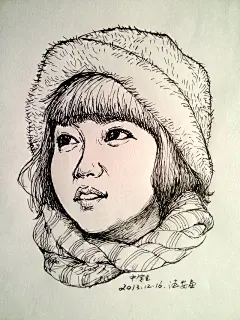 最近画的几幅人物头像钢笔速写-南江论坛-麻辣社区