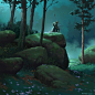 Ghibli Painting Practice and Process, Andrew Porter : Just some practice paintings, trying to relax and learn a little bit about painting foliage effectively. Looking at Ghibli/animation background work for reference on style and execution. Added some tim