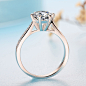18k白金微镶钻石戒指1克拉钻戒女求婚结婚订婚对戒六爪祼钻定制 