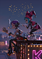Francis and Zev, Ngan Pham : A birthday gift for https://www.artstation.com/katherinekat
Character Francis (on the left) belongs to her