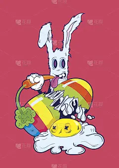 复活节兔子与鸡蛋矢量墙纸