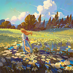安恬~采集到插画-生活小场景