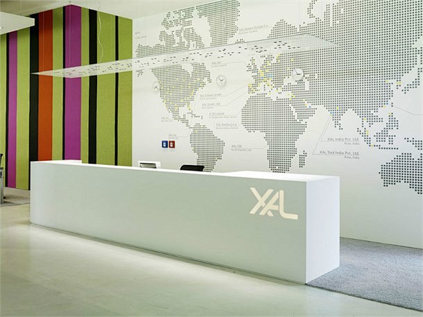 佳场视角——办公室前台及logo墙设计