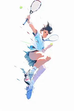 网球运动员体育锻炼插画