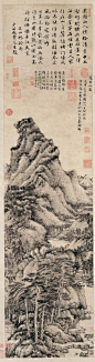 王蒙《夏日山居图》图片_国画山水作品-元_正信艺术网