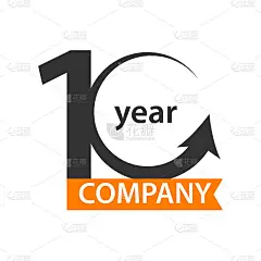 10年公司标志矢量模板设计