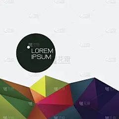 现代彩色几何模板上的空白文本。现代背景商业或技术演示，应用程序封面，在线演示网站元素，矢量插图