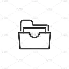 钱包或持卡人线路图标。简单的薄象形图。名片轮廓标签。标志孤立在白色背景。矢量图