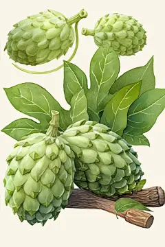 释迦果功效水果插画